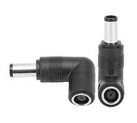 Annadue 2 Pack Adaptateur d'alimentation CC Femelle vers Mâle coudé | Prise à angle droit, conception peu encombrante, taille compacte portable, construction durable, conversion de puissance