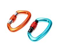 Annadue 2 Pack Mousquetons D à Forte Charge | Aluminium d\'aviation haute résistance, porte de verrouillage en spirale, équipement de rappel de roche, utilitaire de
