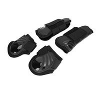 Annadue 2 Paires de Bottes de Cheval élastiques, Protecteur de Pattes Arrière Avant en PU épais pour l'entraînement de Saut, Bottes de Tendon de Cheval, équipement de Protection pour Chevaux (Grande)