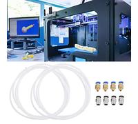 Annadue 2 Pièces 1M PTFE BOWDEN TUBE, PC4 M10 Connecteur 4 Mm OD 260 ° C Résistant à la Chaleur pour les Imprimantes PLA ABS 3D de 1,75 Mm avec Acier en Acier Inoxydable Connexion Rapide PC4 M6