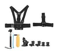 Annadue 6 en 1 Kit D'Accessoires pour Caméra D'Action pour Caméras | Kit de caméra d\'action universelle, sangle de tête de harnais de poitrine, support à ventouse, trépied de perche à Selfie,