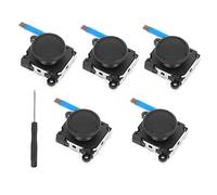 Annadue ABS + Aluminium Léger 5 Pièces Noir avec Tournevis, Manette de Jeu à Bouton de Manette de Jeu, Bouton de Manette en Trois, pour Interrupteur