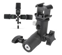 Annadue Adaptateur de Montage Pivotant pour Griffe Triple, Support de Support de Lampe Triple Flash pour Microphone, Boîte à Lumière, Parapluie, de Montage E en Alliage d'aluminium avec Bouton de