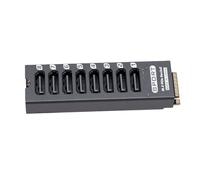 Annadue Adaptateur M.2 vers Serial ATA 3.0 8 Ports 6Gbps avec PCIE3.0 X2 16Gbps Dissipateur Thermique en Aluminium pour Extension de Stockage NAS