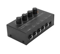 Annadue Amplificateur de Casque à Quatre Canaux, Contrôle du Volume Indépendant, Prévention de la Perte de Signal, Construction Métallique, Taille Compacte, Idéal pour Le Studio, (Réglementation