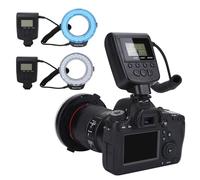 Annadue Anneau Lumineux Flash avec 9 Bagues Adaptatrices | Lampe annulaire 48 LED, 7 niveaux de luminosité, gros plan vidéo macro, mode flash continu L/R, diffuseur de couleur