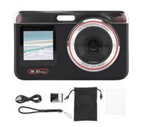 Annadue Appareil Photo Numérique Double écran 5K HD, avec Zoom Numérique 18X, Flash intégré, Appareil Photo Vlog Portable pour la Photographie, Les Voyages Vidéo, Idéal pour Les (Black)