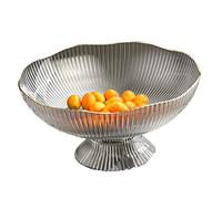 Annadue Assiette à Fruits Drainante Transparente avec Conception Creuse Hygiénique pour Fruits Secs - Idéale pour Pique-nique et Camping - 9,8" x4,7 x5,1 en Plastique (GRAY)