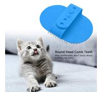 Annadue Brosse de Bain Ronde en Silicone pour Animaux de Compagnie, Peigne de Massage de Toilettage pour Chiens et Chats, Outil de Démêlage Bleu avec Caoutchouc pour le Nettoyage des Pertes (BLUE)