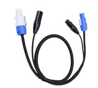 Annadue Câble de Liaison Combo Audio PowerCon/ 23 AWG 3 Broches Entrée AC vers Sortie et Câble combiné Audio XLR Mâle vers Femelle pour éclairage de Scène, Vidéo et Plus Encore (1m)