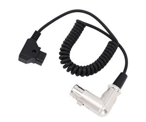Annadue Câble enroulé d'alimentation à Angle Droit XLR, Spring 1 M D Appuyez sur Un Câble XLR à 4 Broches avec Connecteurs Métalliques Robustes, pour Panneaux Flash LED