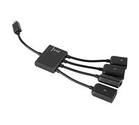 Annadue Câble Hôte de Charge d'alimentation Micro USB HUB OTG avec Interrupteur pour Lecteur de Carte, Cordon Adaptateur Convertisseur - Prend en Charge Le Clavier USB, Le Disque U, Le Disque Dur