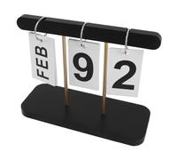Annadue Calendrier à Retournement Quotidien pour Bureau à Domicile (BLACK) | Présentoir de bureau perpétuel, pliable et réutilisable, Construction en fer MDF, décoration d\'entrée de chambre à