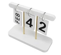 Annadue Calendrier à Retournement Quotidien pour Bureau à Domicile (WHITE) | Présentoir de bureau perpétuel, pliable et réutilisable, Construction en fer MDF, décoration d\'entrée de chambre à