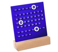 Annadue Calendrier en Bois pour Enfants, Calendrier Perpétuel à Faire Soi-même, Manuel, Développer les Compétences de Planification, en Bois pour la Maison au Quotidien (BLUE)