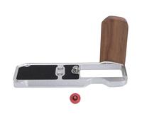 Annadue Caméra de la Caméra L Grip de Forme avec Plaque de Libération Rapide pour ARCA, Support de Forme en Alliage en Aluminium avec Touche D'obturateur à Poignée en Bois pour X M5 (Silver)