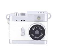 Annadue Caméra Porte-clés HD Rétro CCD, Petite Caméra de Poche Numérique Portable avec Lumière LED, 4 Filtres pour L'enregistrement des études de Voyage (Espace Blanc)