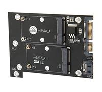 Annadue Carte Adaptateur Dual MSATA SSD vers | Convertisseur double baie, transfert haute vitesse 6 Gbit/s, Plug and Play, pleine taille 50,95 x 30 mm, système