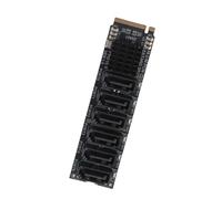 Annadue Carte Adaptateur M.2 vers Contrôleur ASM1166, Carte d'extension 6 Gbit/s, Indicateur Intelligent pour Ordinateur de Bureau, M.2 PCIE vers Fonctionne avec