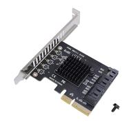 Annadue Carte D'extension PCIE, 5 Port 3.0 6 Gbit/S avec Chipset JMB585 pour Le Transfert de Données à Grande Vitesse, Le Bouchon et Le Jeu, Compatible en Arrière avec 2.0 1.0