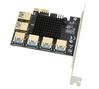 Annadue Carte Riser PCI-E 1 à 6 Ports pour Dos pour pour Win, Carte D'extension de Carte Graphique USB3.0 pour GPU Ethereum Bitcoin Mining.