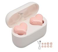 Annadue Casque Bluetooth sans Fil avec étui de Chargement, écouteurs Bluetooth 5.3 étanches, Microphone intégré en Forme de Cœur avec qualité Sonore Stéréo HiFi. (PIN)