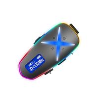 Annadue Casque de Moto, Très Longue Durée de Vie de la Batterie, Bluetooth/interphone Bidirectionnel/Radio FM/contrôle de la Musique/Bruit Intelligent/lumières RVB