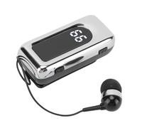 Annadue Casque Lavalier, écouteur sans Fil Rétractable avec Affichage de Puissance LED, Batterie de 18 Heures, Suppression du Bruit ENC, BT 5.4 pour Une Utilisation Mobile en Conduite (Silver)