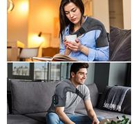 Annadue Ceinture Chauffante pour épaules, Coussin Chauffant sans Fil avec 3 Réglages de Température de Vibration, Attelle Réglable avec Affichage LED, Enveloppe Thermique sans Fil pour le Bureau, la