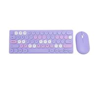 Annadue CHARGET Charge Mouse Combo avec Récepteur sans Fil 2,4 G, 64 Touches Clavier 1200dpi Souris avec Sommeil Automatique, Touchés Rétro, 5 Millions de Pressions, pour WINS OSX (Purple)
