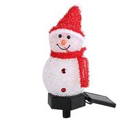 Annadue Christmas Snowman Solar Garden Light for Outdoor Courtyard Decor | Décor extérieur étanche, contrôle automatique de la lumière, énergie solaire rechargeable, résistant aux intempéries