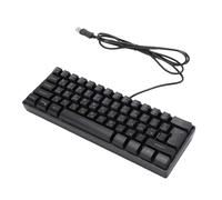 Annadue Clavier de Jeu Mécanique Russe, Clavier Filaire Compact à 61 Touches avec Disposition en Anglais Russe, Rétroéclairage RVB, Touches Anti-ghosting, pour Le Travail (Black)