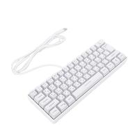 Annadue Clavier de Jeu Mécanique Russe Filaire Mini RVB à 61 Touches, Idéal pour Le Travail et Les Voyages d'affaires, Double Langue (Russe et Anglais) (White)