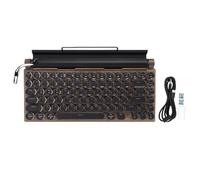 Annadue Clavier de Machine à écrire Rétro, Clavier Mécanique sans Fil avec Interrupteurs Bleus, 14 Modes Rétroéclaints, Claviers Punk USB Bluetooth pour PC, Mac, Tablette et Téléphone (Couleur du