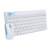 Annadue Clavier et Souris sans Fil Combo 2.4G Clavier et Souris sans Fil Ultra Mince Ensemble Silencieux avec Récepteur USB pour Ordinateur de Bureau Ordinateur Portable (Blanc)