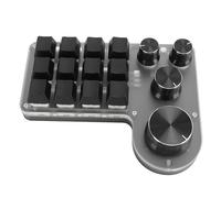 Annadue Clavier Macro, 12 Touches Programmables à Commutateur Rouge échangeables à Chaud avec 4 Boutons, Clavier Mécanique Filaire USB sans Fil Bluetooth à Une Main pour Le Travail de Jeu