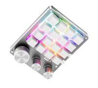 Annadue Clavier Macro Programmable 16 Touches, 3 Boutons Rotatifs, Connexion Filaire USB + Bluetooth, pavé Numérique de Jeu, Contrôle du Volume et Raccourcis Personnalisés pour la (White)