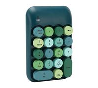Annadue Clavier Numérique sans Fil 2,4 GHz, Clavier à Capuchon Rond pour Machine à écrire Couleur Rétro 18 Touches avec Récepteur USB, Fonction de Veille (Couleur Vert foncé)