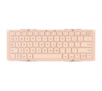 Annadue Clavier sans Fil Pliable, Mini Clavier Portable avec Coque Inférieure en Alliage D'aluminium, Mémoire de 3 Appareils, Compatible pour, et iOS (Pink)