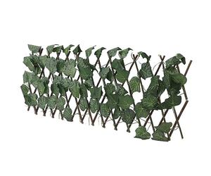 Annadue Clôture de Haies Artificielles, écran de confidentialité Extensible, Protection Solaire, Plante de Haie Topiaire Artificielle Imperméable pour Jardin (feuilles de vigne)