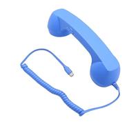 Annadue Combiné Téléphonique Rétro USB-C, Casque Audio Portable, Microphone et Haut-Parleur Intégrés, Protection Contre Les Ondes pour Les Conférences Téléphoniques (Blue)