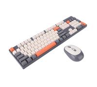 Annadue Combo Clavier et Souris sans Fil, Périphérique D'ordinateur Ergonomique avec Connexion 2,4 G, Mode Veille, Touches Gravées Claires, pour Une Utilisation au Bureau et à la Maison (Tapez 2)