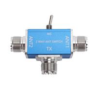 Annadue Commutateur D'antenne Coaxial 2 Voies 100 W BNC pour Radio Ham CB | Corps en Alliage D'aluminium, Interface BNC/SL16, 1-30 MHz.OFF et Protection de Terre, 100 W Max.Pour Station de Base,