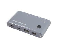 Annadue Commutateur USB 3.2 pour 2 Ordinateurs, 4 Ports USB C et un Centre avec Transfert de Données de 10 Gbit/S, Commutateur à Distance pour PC, Ordinateur Portable, Clavier,