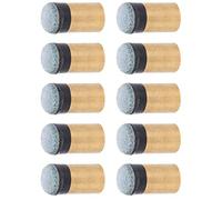 Annadue Compact 10pcs Billard Snooker Pool Cue Tip Pièces de Rechange à Visser en Cuir PU pour Le Contrôle de la Balle pour Les Amateurs de Queue Cuivre+PU Cuir (10MM)
