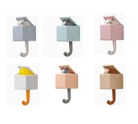 Annadue Crochets Muraux Adhésifs en Forme de Chat Mignon avec des Couleurs Vives pour un Motif de Chat de Dessin animé Joyeux sur les Murs ou les Portes, Idéal pour Apporter des Sourires aux Espaces