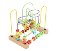 Annadue Cube d'activité Labyrinthe de Perles en Bois pour Les Tout-Petits de 1 à 3 Ans, Jouet éducatif de Montagnes Russes avec Boulier Coulissant à Fruits, Cadeau d'apprentissage du Comptage pour