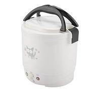 Annadue Cuiseur à Riz électrique, 12 V 100 W 1 L, Cuiseur Vapeur Portable pour Voitures, à Riz Multifonctionnel, Vapeur pour Camion de Voyage, Bateau, Mini à pour le Camping (WHITE)