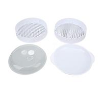 Annadue Cuiseur Vapeur à -ondes en Plastique, Cuiseur Vapeur pour Légumes, chauffé par Déformation avec Poignée de Couvercle pour la Cuisine Domestique (Grande Double Couche)