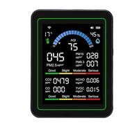 Annadue Détecteur de qualité de l'air 10 en 1 CO2 TVOC HCHO PM2.5 PM10 PM0.3, Testeur d'air Intérieur Multifonctionnel avec Application Intelligente pour le Bureau et la Maison